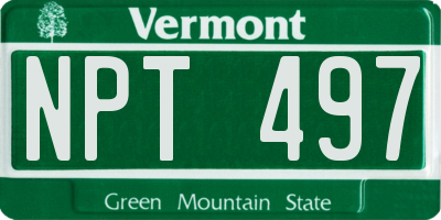 VT license plate NPT497