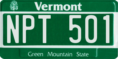 VT license plate NPT501