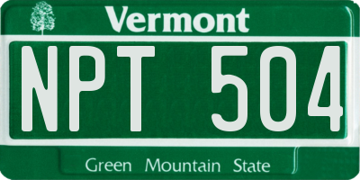 VT license plate NPT504