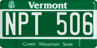 VT license plate NPT506