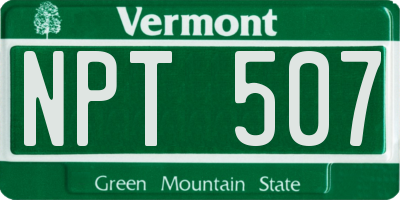 VT license plate NPT507