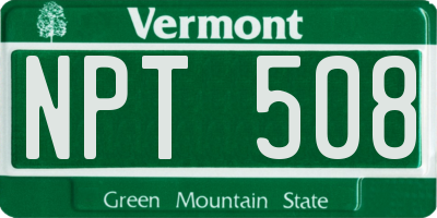 VT license plate NPT508