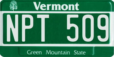 VT license plate NPT509