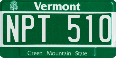 VT license plate NPT510