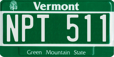 VT license plate NPT511