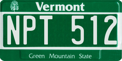 VT license plate NPT512