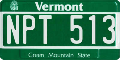 VT license plate NPT513