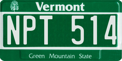 VT license plate NPT514
