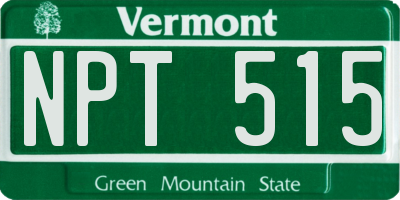 VT license plate NPT515
