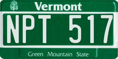 VT license plate NPT517