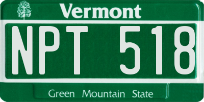 VT license plate NPT518