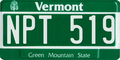 VT license plate NPT519