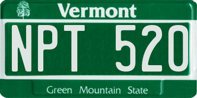 VT license plate NPT520