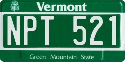 VT license plate NPT521
