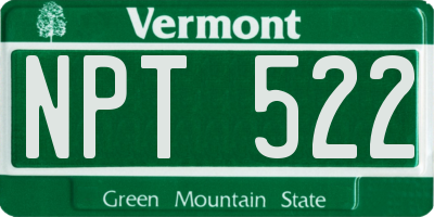 VT license plate NPT522