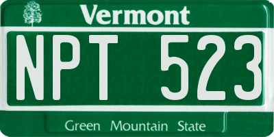 VT license plate NPT523