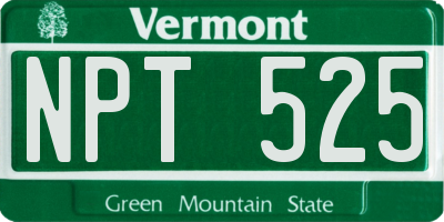 VT license plate NPT525