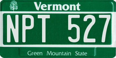 VT license plate NPT527