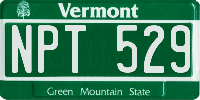 VT license plate NPT529
