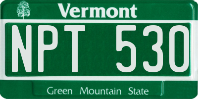 VT license plate NPT530