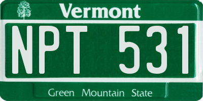 VT license plate NPT531