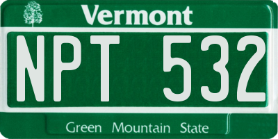 VT license plate NPT532