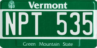 VT license plate NPT535