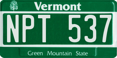VT license plate NPT537