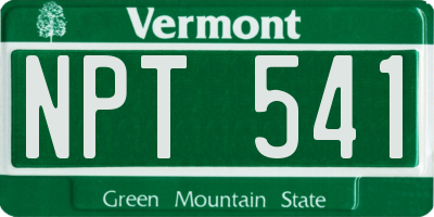 VT license plate NPT541