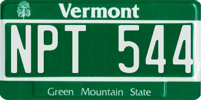 VT license plate NPT544