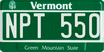 VT license plate NPT550