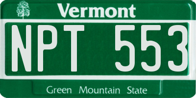 VT license plate NPT553