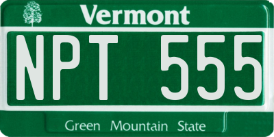 VT license plate NPT555