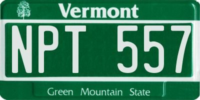 VT license plate NPT557
