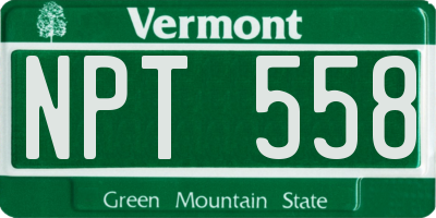 VT license plate NPT558