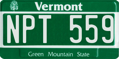 VT license plate NPT559