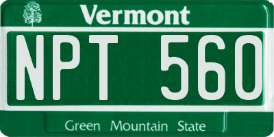 VT license plate NPT560