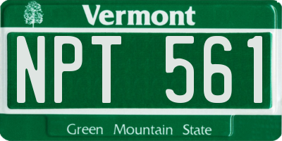 VT license plate NPT561