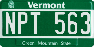 VT license plate NPT563