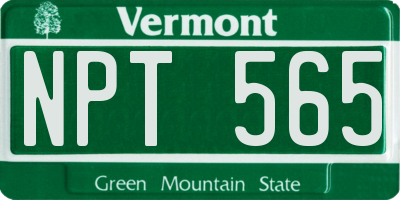 VT license plate NPT565