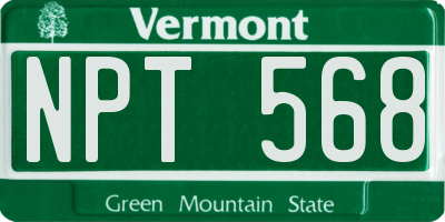 VT license plate NPT568