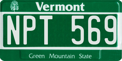 VT license plate NPT569