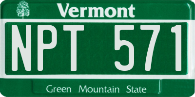 VT license plate NPT571