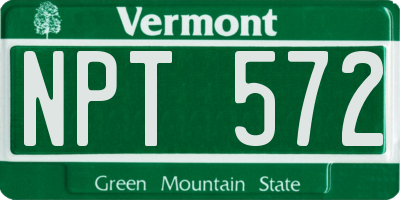 VT license plate NPT572