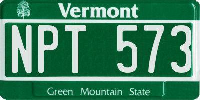 VT license plate NPT573