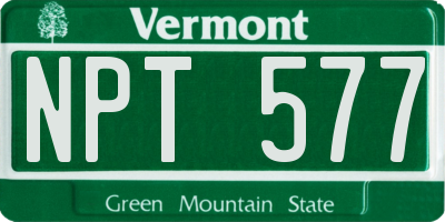 VT license plate NPT577