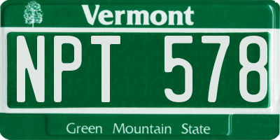 VT license plate NPT578