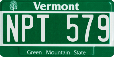 VT license plate NPT579