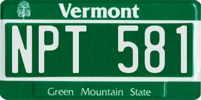 VT license plate NPT581