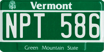 VT license plate NPT586